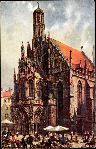Artist PC Flower, CF, Nuremberg in Middle Franconia Bavaria, Frauenkirche