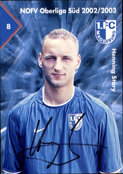 Autogrammkarte Fußballer Henning Stary, 1. FC Magdeburg, Autogramm