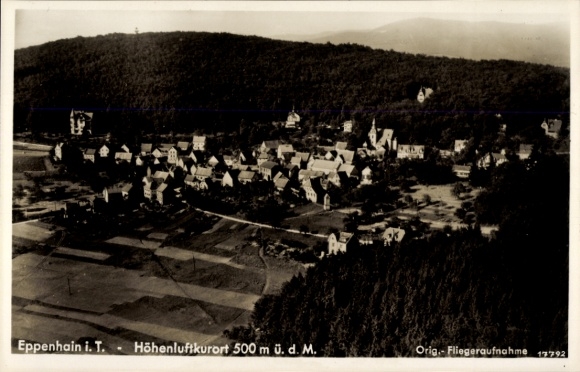 Postcard Eppenhain Kelkheim in the Taunus, mountain health resort, aerial view, beautiful forests, small villages, 5