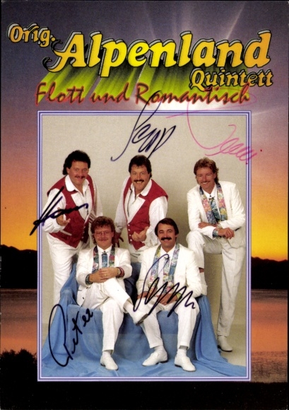 Autogrammkarte Sänger Original Alpenland Quintett, Autogramm