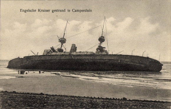 Postcard Kamperland Noord Beveland Zeeland Netherlands, Engelsche Kruiser stranded