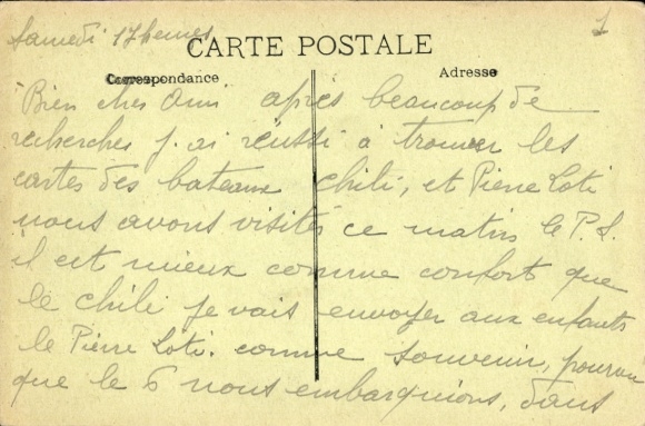 Ansichtkaart Pierre Loti, Paquebot poste des Messageries Maritimes