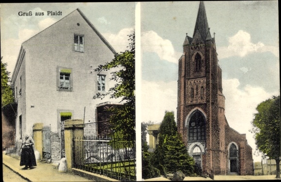 KP Plaidt w Eifel, kościół, dom, stara kobieta