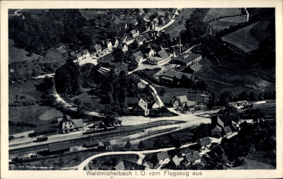 Ak Wald Michelbach Odenwald, luchtfoto, stadspanorama, huizen