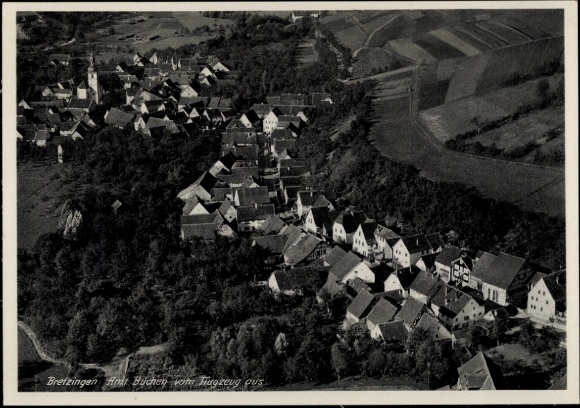 Postcard Bretzingen Hardheim in the Odenwald, aerial photograph