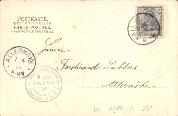 Ak Hamburg Bergedorf Allermöhe, kapel, pastorie, distilleerderijgebouw, Gasthaus zum Hirsch