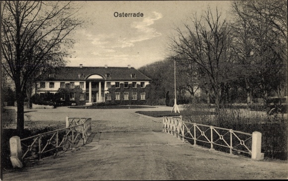 Ak Oterrade in Dithmarschen, villa, brug