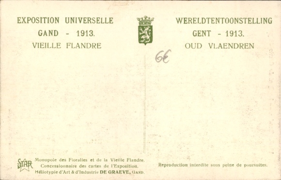 Postcard Gent Gent East Flanders, World Exhibition 1913, Quai du Comte d'Egmont