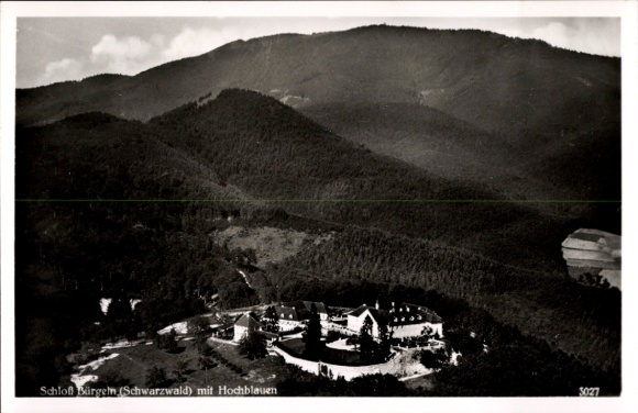 Postcard Obereggenen Schliengen in the Black Forest, Bürgeln Castle, aerial photograph, with Hochblauen