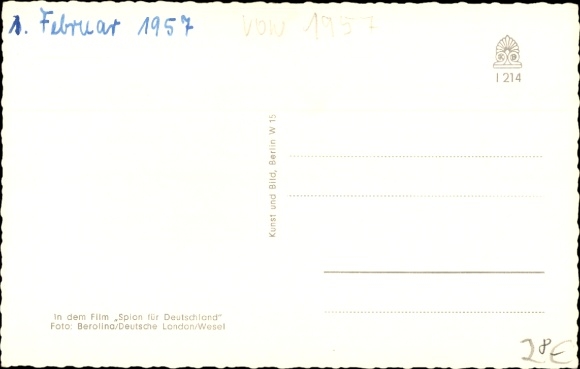 Postcard actor Martin Held, portrait, autograph, spy for Germany