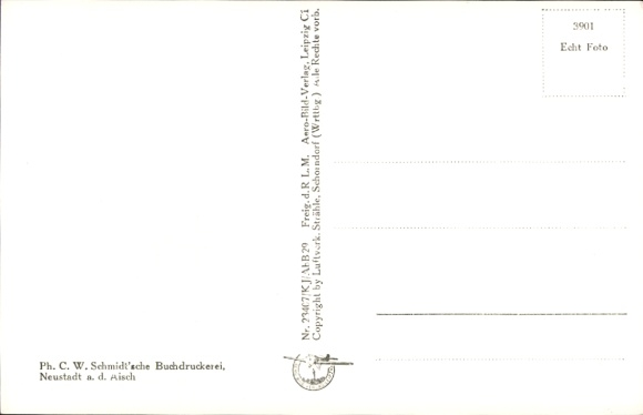 Postcard Neustadt an der Aisch Middle Franconia, aerial photograph