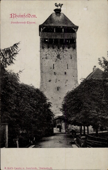 Ak Rheinfelden in Baden, Storchennest-Turm