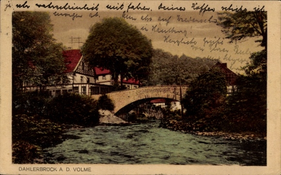 Postcard Dahlerbrück Schalksmühle in the Sauerland, on the Volme