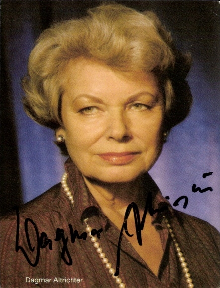 KP aktorka Dagmar Altrichter, portret, autograf