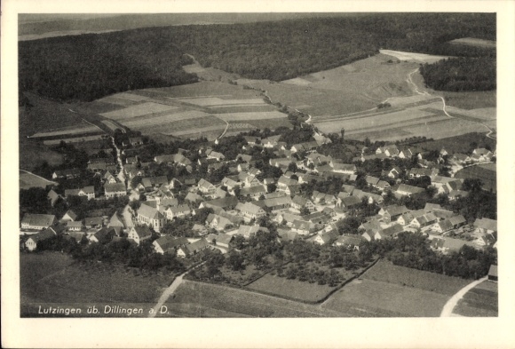 Postcard Lutzingen near Höchstadt on the Danube, aerial photograph