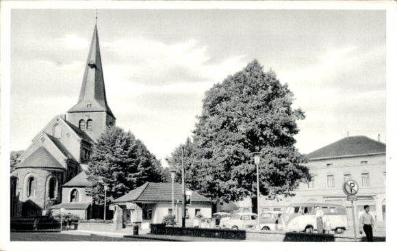 Ak Hilden im Rheinland, Marktplatz, evangelische Kirche