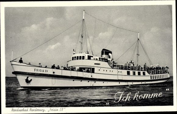 Ak stoomboot Frisia IV in de buurt van Norderney