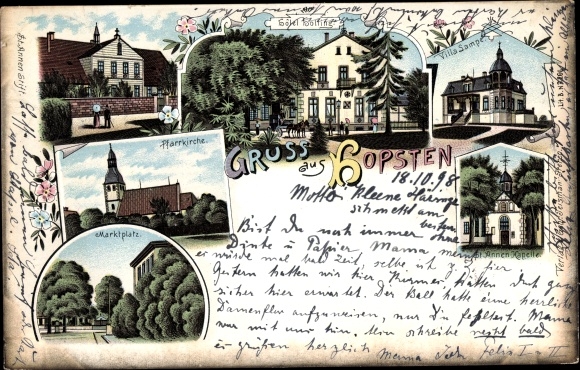 lito Hopsten w Westfalii, Villa Lampe, Villa Siering, kościół parafialny, kaplica, rynek, hotel