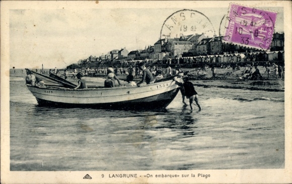 Ak Langrune sur Mer Calvados, wir begeben uns zum Strand