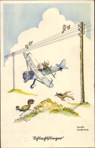 Artist PC Trautloft, Airman Humor, Battle Pilot, Airplane