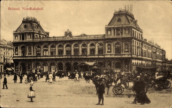 Postcard Bruxelles Brussels, North Station