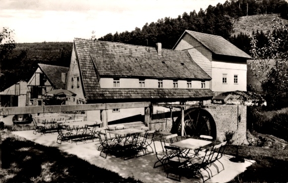 Ak Oberhöllgrund Strümpfelbrunn Waldbrunn im Odenwald, Schankbetrieb Zur Mühle
