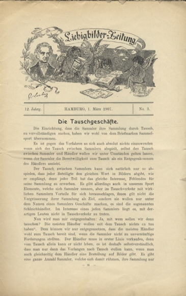 Liebig pictures newspaper advertising Dreser issue 3, volume 12, 1907