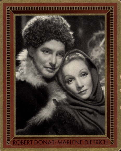 Sammelbild Bunte Filmbilder Bild II. Folge Nr. 284, Marlene Dietrich und Robert Donat