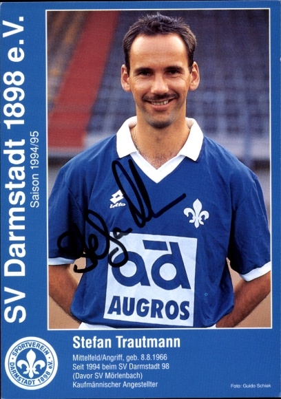 Autogrammkarte Fußballer Stefan Trautmann, SV Darmstadt 98, Autogramm