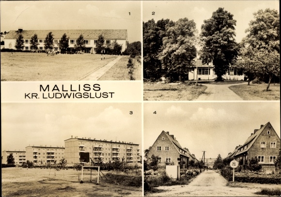 Postcard Malliss Malliß in Mecklenburg, polytechnic high school, cultural center council of the community