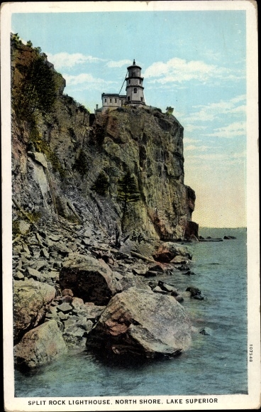 Postcard Duluth Minnesota USA, Split Rock Lighthouse, North Shore, Lake Superior