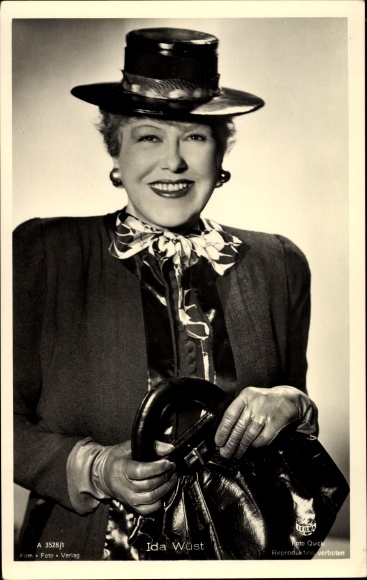 KP aktorka Ida Wüst, portret, kapelusz, torebka