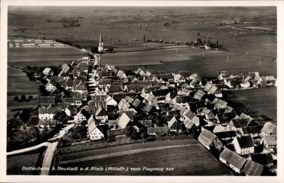 Postcard Dottenheim Dietersheim in Middle Franconia, aerial photograph