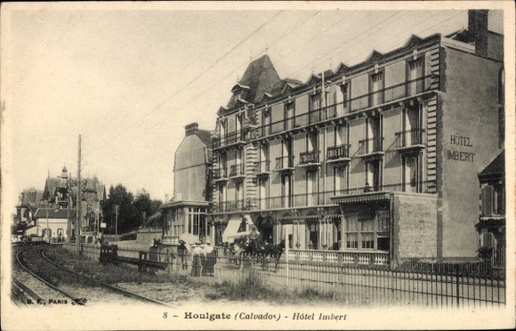 Ak Houlgate Calvados, Hôtel Imbert, Bahngleise,  Architektur, Stilelemente der Epoche