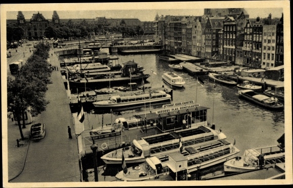 Postcard Amsterdam North Holland Netherlands, Rederij Plas, Harbour, Sightseeing Tours