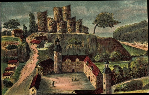Artist PC Bad Lobenstein in Thuringia, castle ruins, palace