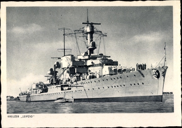Ak Deutsches Kriegsschiff, Leichter Kreuzer Leipzig, Kriegsmarine