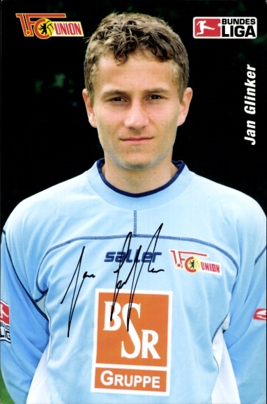 Autogrammkarte Fußballer Jan Glinker, 1. FC Union Berlin, Autogramm