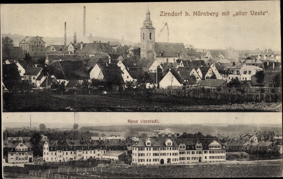 PC Zirndorf in Middle Franconia, general view, old veste, new suburb