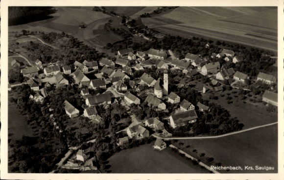 Ak Reichenbach Bad Saulgau in Oberschwaben, Fliegeraufnahme