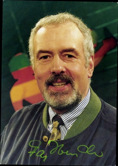 Postcard actor, journalist and presenter Heribert Faßbender, portrait, autograph