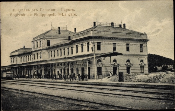 Ak Plovdiv Plovdiv Philippopel Philippopolis Bulgarije, station, spoorzijde