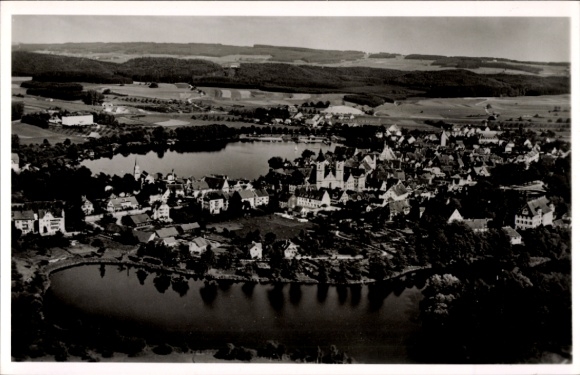 Postcard Bad Waldsee in Upper Swabia Württemberg, aerial photograph