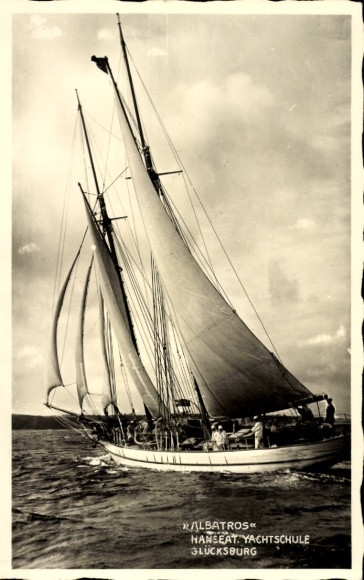 Ak Schiff Albatros, Hanseat. Yachtschule Glücksburg