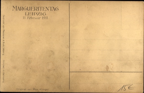 Artist PC Klinger, Max, Leipzig, Marguerite Day 1911