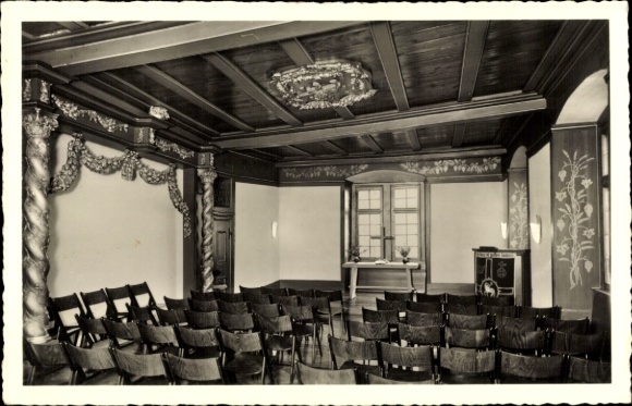 Postcard Hohensolms Hohenahr in Hessen, Evangelical Youth Castle, interior view