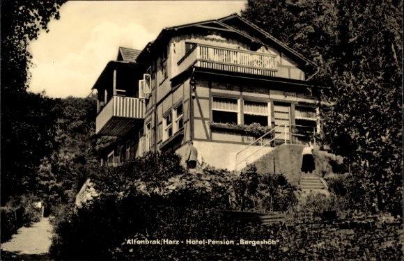 Postcard Altenbrak Thale in the Harz Mountains, Hotel Pension Bergeshöh