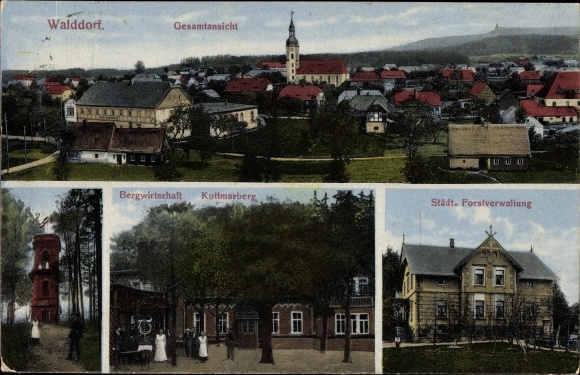 Ak Walddorf Kottmar in der Oberlausitz, Städtische Forstverwaltung, Bergwirtschaft Kottmarberg