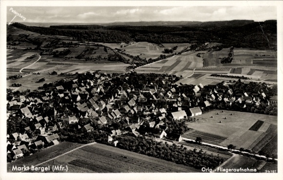 Postcard Marktbergel Middle Franconia, aerial photograph