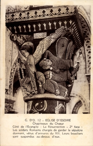 CPA Issoire Puy de Dôme, Eglise, Chapiteaux du Choeur